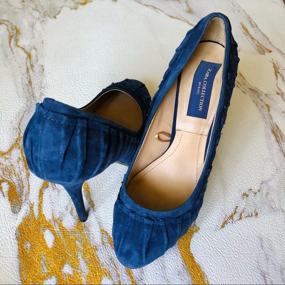Zara Blue Suede Stilletos - Picture 8 of 11